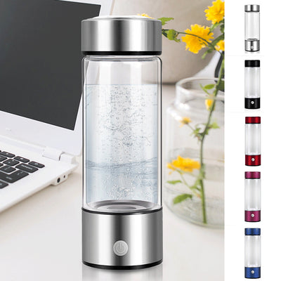 Hydrogen water bottle with technology, portable rechargeable hydrogen-rich water generator bottle.